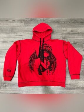 Billie Eilish x Blohsh Hoodie Princess Blurry Red Worlds A Little Blurry Sz L